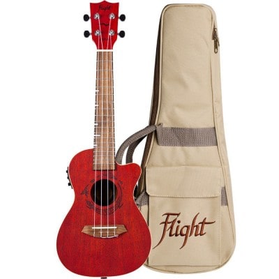 FLIGHT GEMSTONE DUC380 ELEC CON UKULELE - CORAL