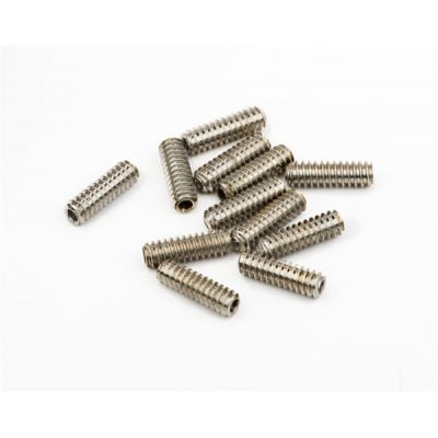 FENDER STANDARD BASS BRIDGE SADDLE HEIGHT ADJUSTMENT SCREWS, 6-32 X 7/16" HEX, NICKEL (12)