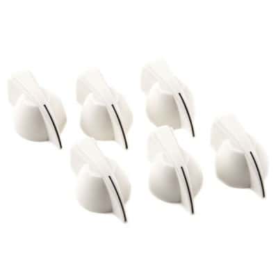 CHICKEN HEAD AMPLIFIER KNOBS, (6), WHITE