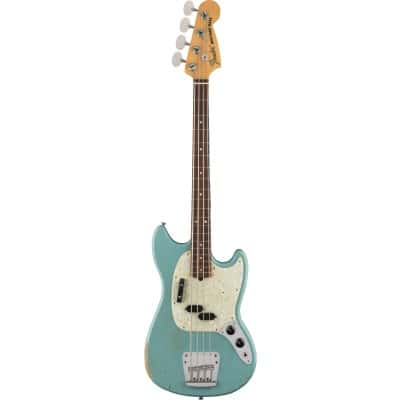 FENDER JMJ ROAD WORN MUSTANG BASS RW, FADED DAPHNE BLUE