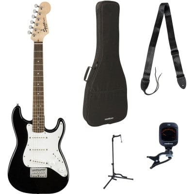 SQUIER PACK MINI STRATOCASTER LRL BLACK + ACCESSOIRES