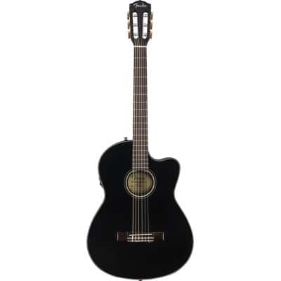 FENDER CN-140SCE NYLON THINLINE WLNT, BLACK W-CASE