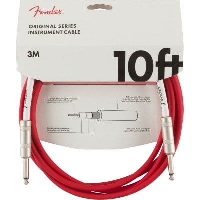 ORIGINAL INSTRUMENT CABLE, 10', FIESTA RED