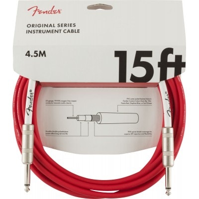 ORIGINAL INSTRUMENT CABLE, 15', FIESTA RED