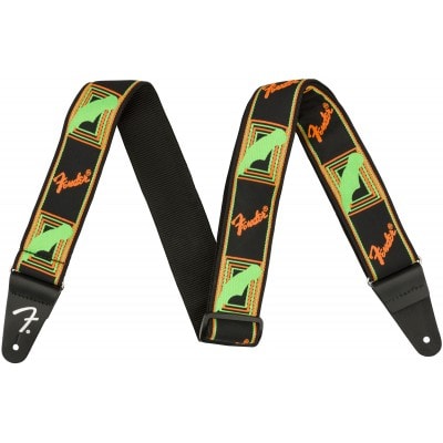 NEON MONOGRAMMED STRAP, GREEN/ORANGE