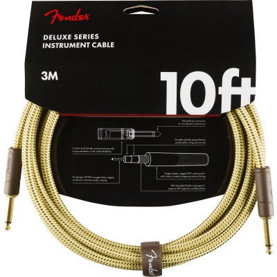 FENDER DELUXE INSTRUMENT CABLE, STRAIGHT/STRAIGHT, 10