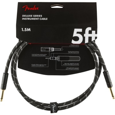 DELUXE  INSTRUMENTS CABLE, STRAIGHT/STRAIGHT, 5', BLACK TWEED