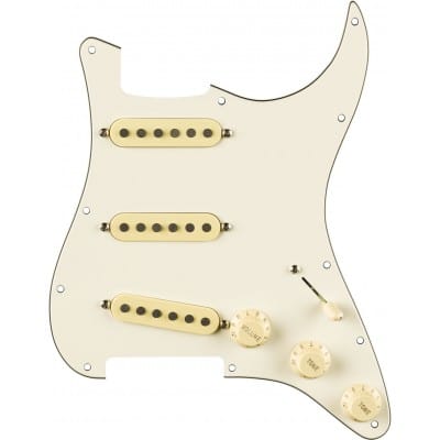 PRE-WIRED STRAT PICKGUARD, ERIC JOHNSON SIGNATURE, PARCHMENT 11 HOLE PG