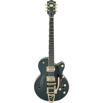 G6659TG PLAYERS EDITION BROADKASTER JR. CENTER BLOCK SINGLE-CUT WITH STRING-THRU BIGSBY AND GOLD HAR