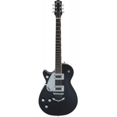 GRETSCH GUITARS G5230LH ELECTROMATIC JET FT SINGLE-CUT WITH V-STOPTAIL, LHED, BLACK WLNT, BLACK