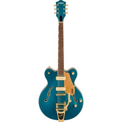 ELECTROMATIC PRISTINE LTD CENTER BLOCK DOUBLE-CUT WITH BIGSBY, LAUREL FINGERBOARD, PETROL