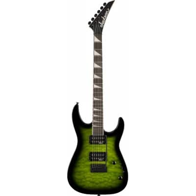 JS SERIES DINKY JS20 DKQ 2PT, AMARANTH FINGERBOARD, TRANSPARENT GREEN BURST