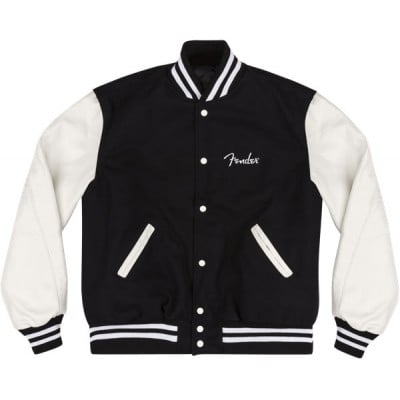 CUSTOM SHOP VARSITY JACKET, BLACK/WHITE, L