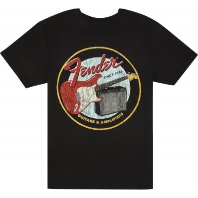 FENDER FENDER 1946 GUITARS ET AMPLIFIERS T-SHIRT VINTAGE BLACK S