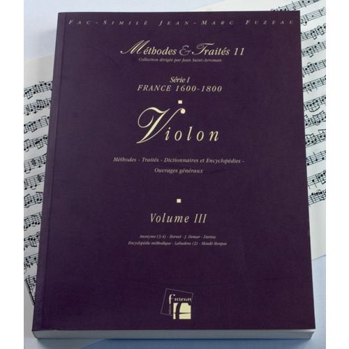  Lescat/saint-arroman - Methodes Et Traites Violon Vol.3 Serie I, France 1600-1800 - Fac-simile