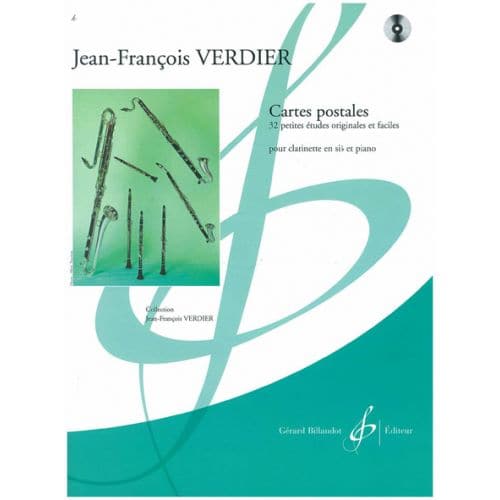 BILLAUDOT VERDIER JEAN-FRANCOIS - CARTES POSTALES + CD - CLARINETTE SIB, PIANO