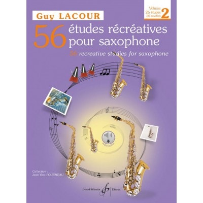 LACOUR GUY - 56 ETUDES RECREATIVES VOL.2, 26 ETUDES - SAXOPHONE