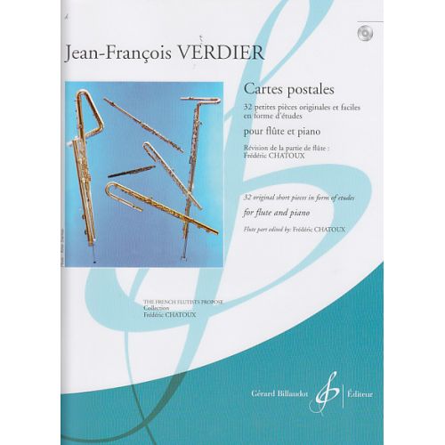 VERDIER J.F. - CARTES POSTALES + CD - FLUTE, PIANO