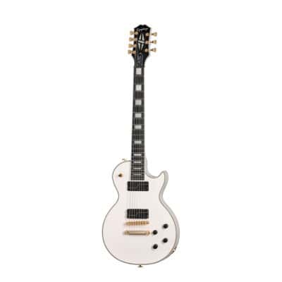 LES PAUL CUSTOM ORIGINS 7 MATT HEAFY + ETUI BONE WHITE ARTIST IBG