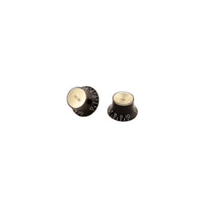 GIBSON ACCESSORIES PIECES DETACHEES TOP HAT KNOBS W/ GOLD METAL INSERT BLACK 4 PACK