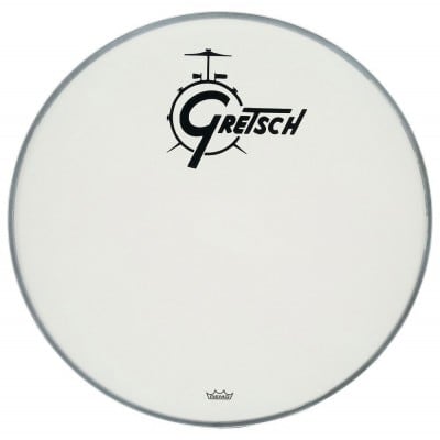 GRETSCH DRUMS AMBASSADOR WHITE COATED 22" LOGO GRETSCH DRUMS RESONANCE