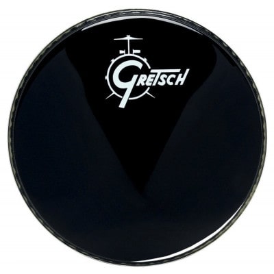 GRETSCH DRUMS AMBASSADOR EBONY 22" LOGO GRETSCH DRUMS RESONANCE