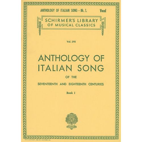  Anthology Of Italian Song Of The 17th And 18th Centuries Book I - Voice