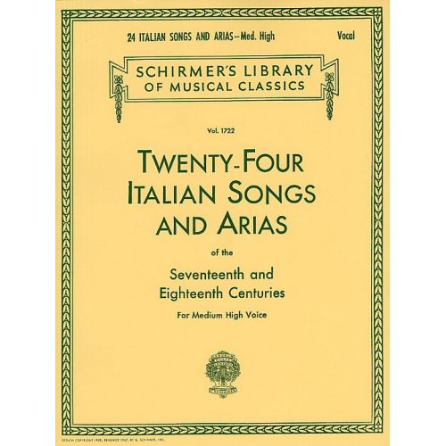  Twenty-four Italian Songs And Arias Of The 17th And 18th Centuries Md/hi - High Voice