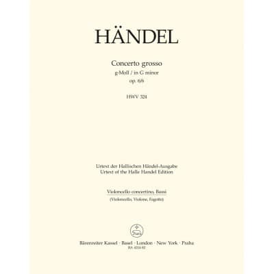 HAENDEL G. F. - CONCERTO GROSSO HWV 324 OP. 6 N° 6 EN SOL MINEUR