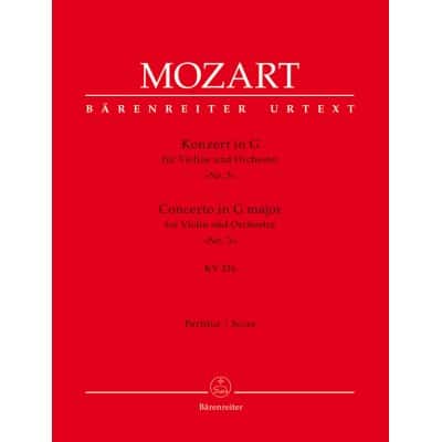 MOZART W.A. - CONCERTO N°3 IN G MAJOR KV 216 FOR VIOLIN AND ORCHESTRA - SCORE
