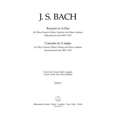 BACH J. S. - CONCERTO IN F MAJOR BWV 1055 - VIOLON 1