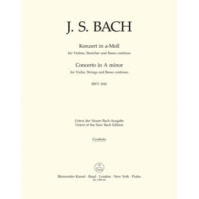 BACH J.S. CONCERTO EN LA MINEUR BWV 1041 POUR VN, CORDES ET BC