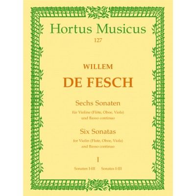  De Fesch W. - Sechs Sonaten Vol. 1 - Violon Et Bc