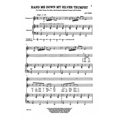 HAL LEONARD WEBB JOY - HAND ME DOWN MY SILVER TRUMPET