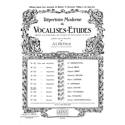 HETTICH/LAJTHA L. - VOCALISE ETUDE N0127 - VOIX ELEVEE