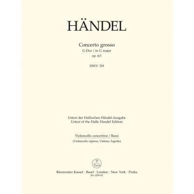 HÄNDEL G. F. - CONC. GROSSO OP.6/1 G-DUR - CELLO SOLO,TUTTI, KB, FANFARE