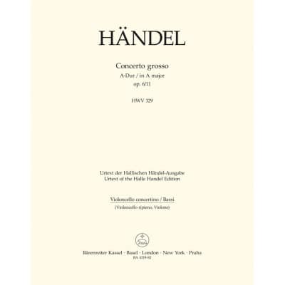HÄNDEL G. F. - CONC. GROSSO OP.6/11A-DUR - CELLO SOLO 