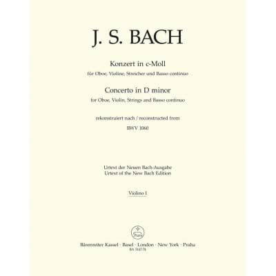 BACH J.S. - CONCERTO EN DO MINEUR POUR HAUTBOIS BWV 1060 - VIOLON 1 