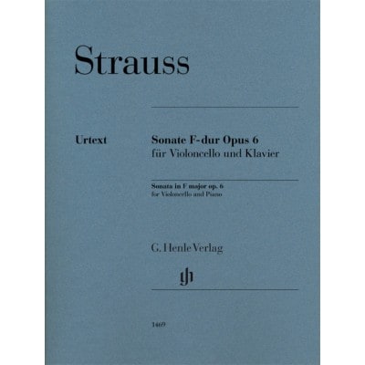 STRAUSS RICHARD - SONATE EN FA MAJEUR OP.6 - VIOLONCELLE & PIANO