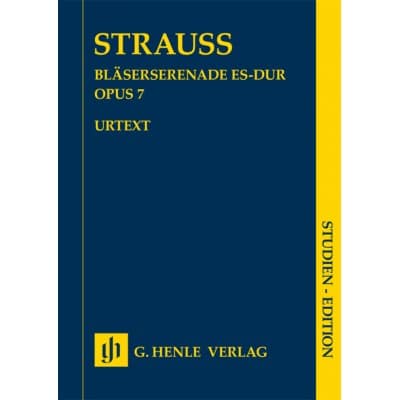 HENLE VERLAG STRAUSS RICHARD - SERENADE A VENTS EN MI BEMOL MAJEUR OP.7 - SCORE