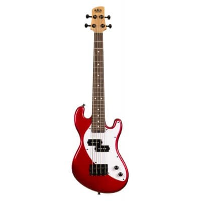 SOLID BODY U-BASS, 4 CORDES + HOUSSE - METALLIC RED