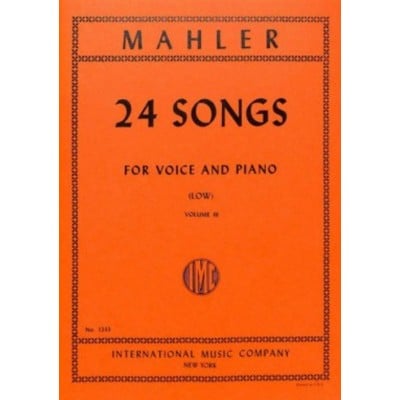MAHLER GUSTAV - 24 SONGS VOL.3 - LOW VOICE 