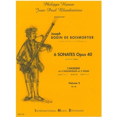 IMD ARPEGES BOISMORTIER - 6 SONATES OP 40 VOL 2 - 2 BASSONS OU 2 CELLOS OU 2 VIOLES