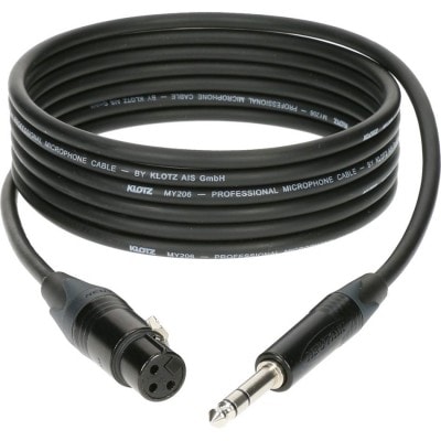 CABLE MICRO 5 M XLR FEMELLE - JACK 3P CONNECTEUR METAL,