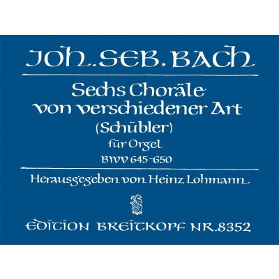  Bach Johann Sebastian - 6 Schubler-chorale Bwv 645-650 - Organ