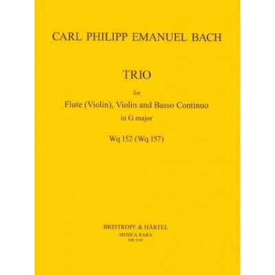  Bach Carl Philipp Emanuel - Triosonate In G Wq 152 - Flute, Violin, Basso Continuo