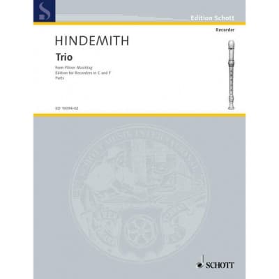  Hindemith P. - Ploener Musiktag - 3 Recorders (saa Or Sat) - Parties