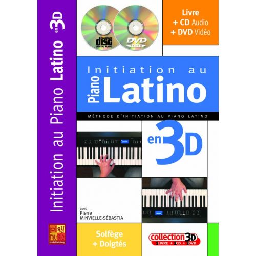  Minvielle-sebastia - Initiation Au Piano Latino En 3d Cd + Dvd