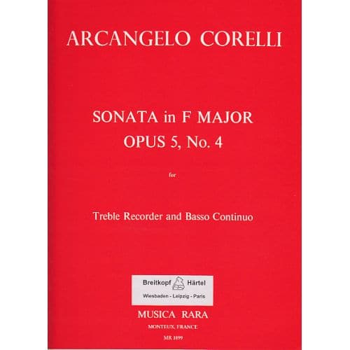 MUSICA RARA CORELLI A. - SONATA IN F MAJOR OP. 5/4 - FLUTE A BEC ALTO ET BC