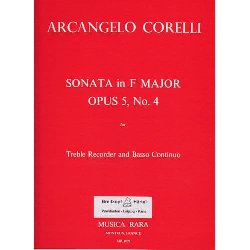CORELLI A. - SONATA IN F MAJOR OP. 5/4 - FLUTE A BEC ALTO ET BC